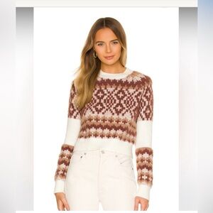 Tavi Fair Isle Sweater in Ivory & Tan Size S